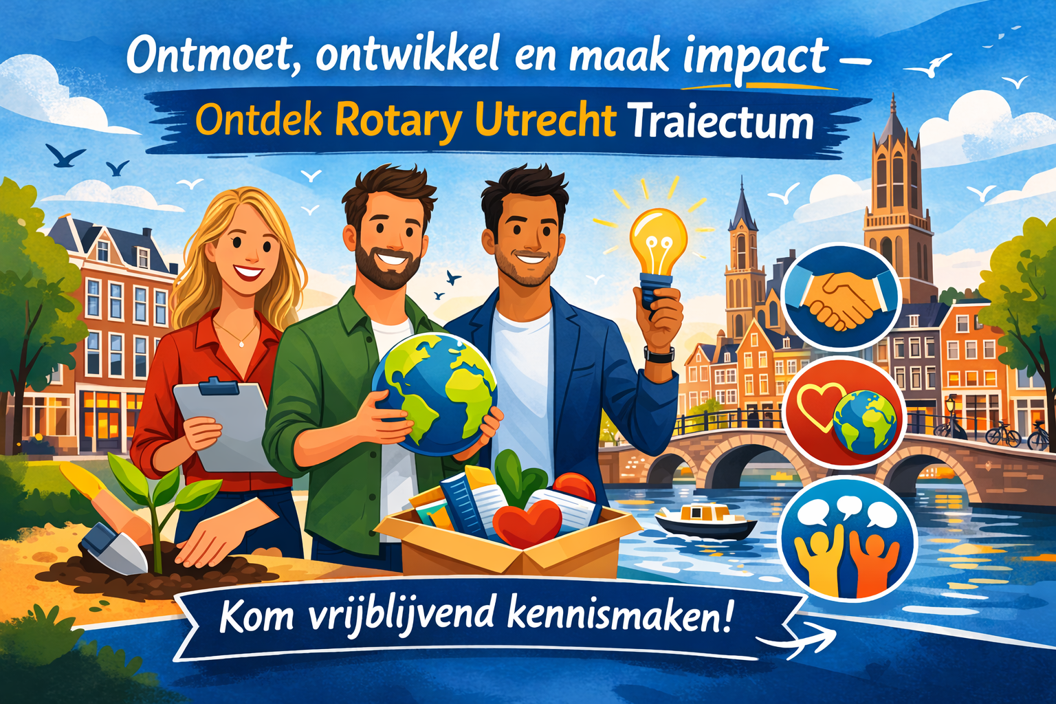Ontmoet, ontwikkel en maak impact โ sluit je aan bij club Rotary Utrecht Traiectum